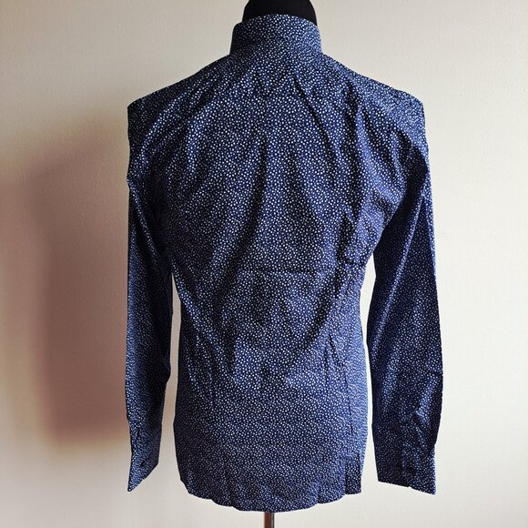 New Bruun & Stengade Men's Slim Fit Floral Button Down Blue Shirt Size 40 - Picture 5 of 16